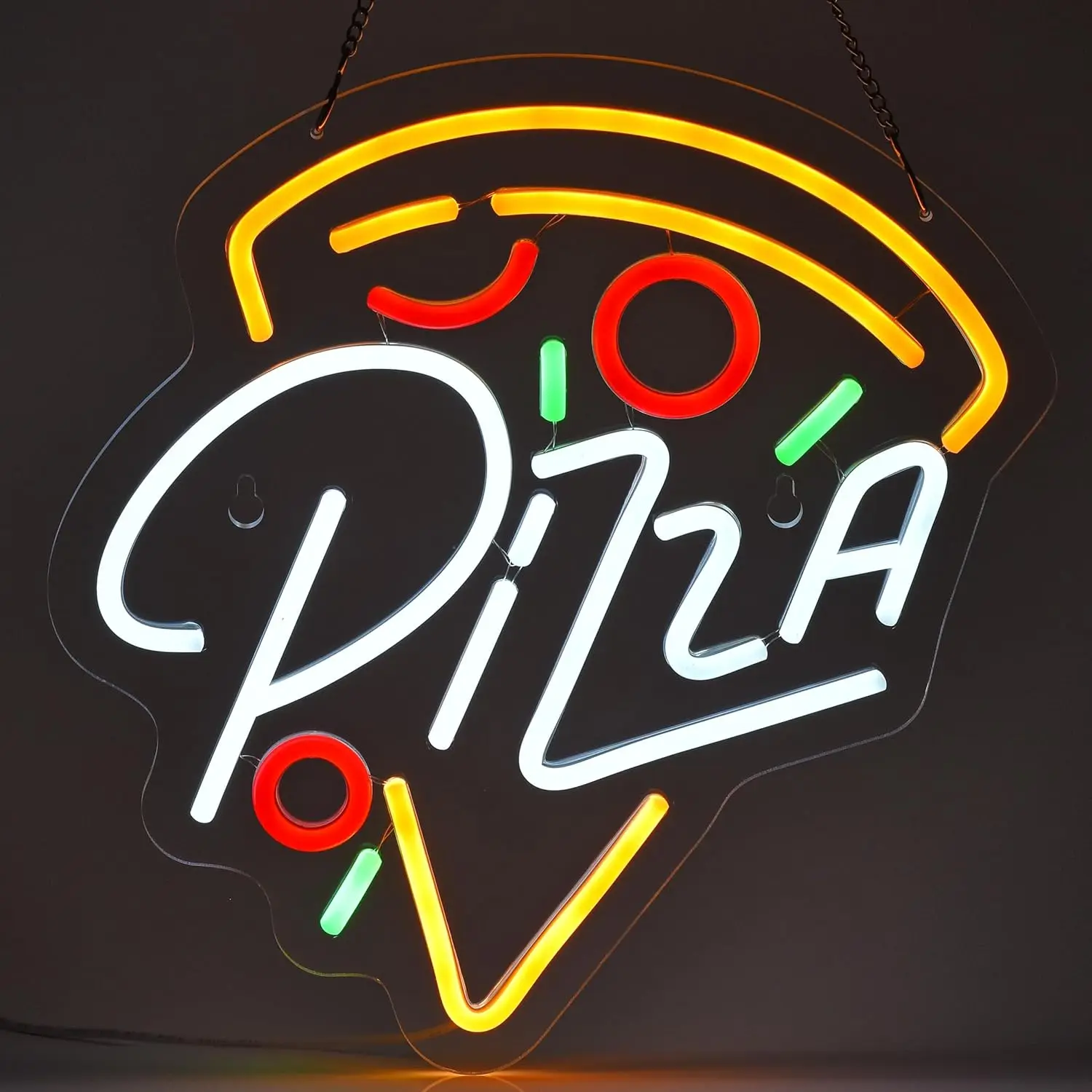 

Pizza Neon Sign For Wall Decor Super Bright LED Lights Room Decoration For Kitchen Fast Food Shop Restaurant Bar Party USB Lamp