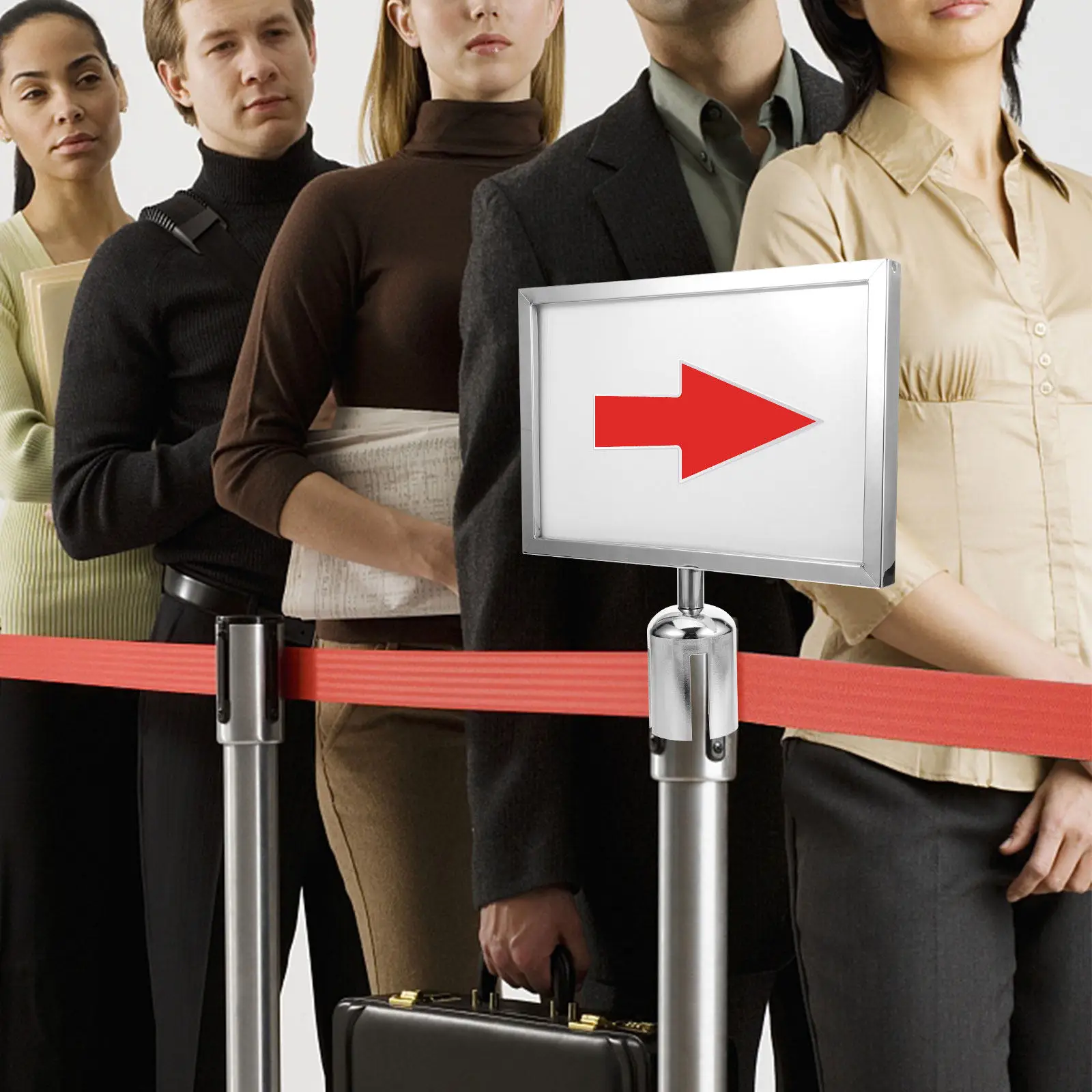a4-double-sided-stanchion-sign-frame-heavy-duty-stainless-steel-horizontal-sign-holder-for-distancing-directions-instructions