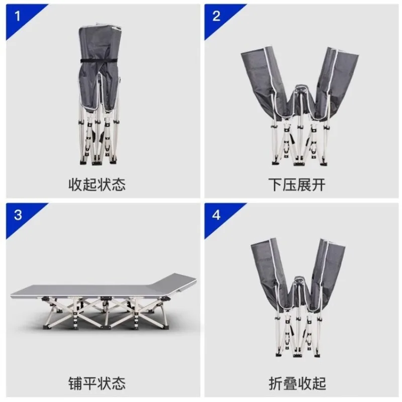Single office siesta simple bed outdoor folding recliner camp bed portable home siesta ten-foot bed