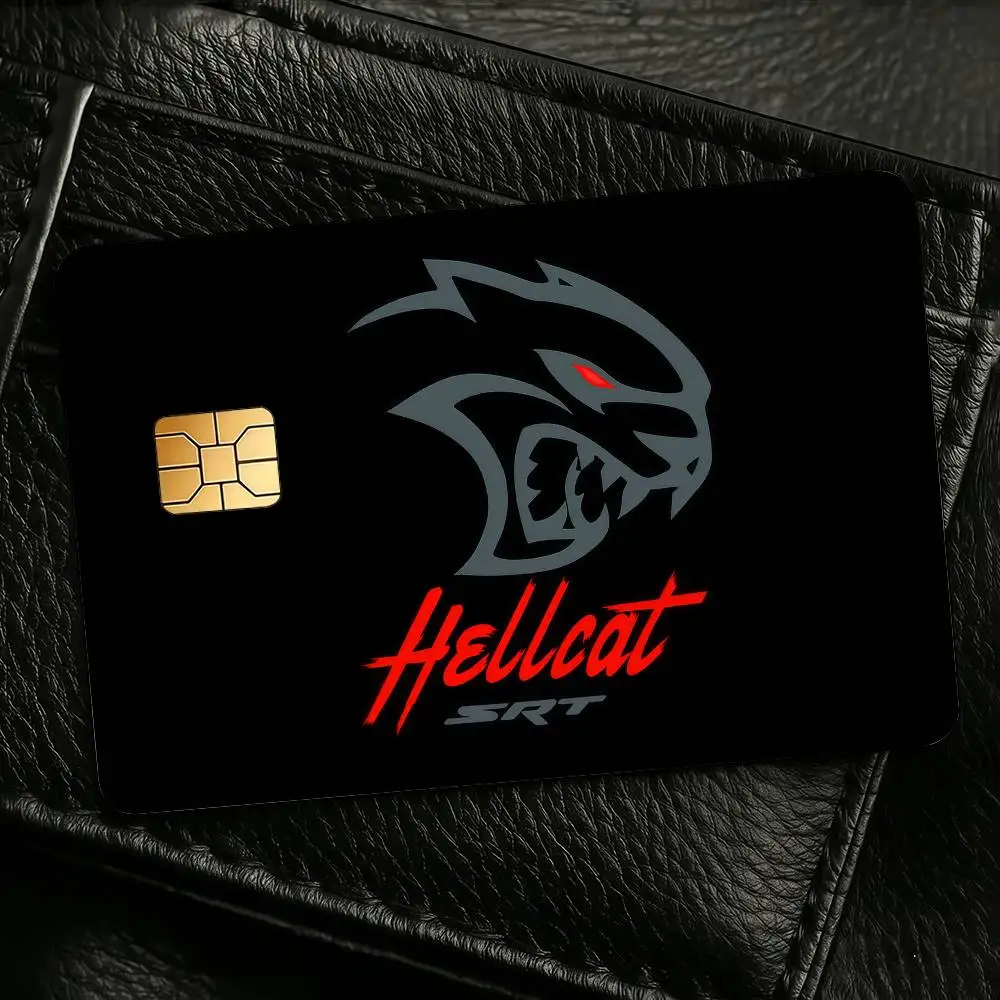 Fashion S-SRT H-Hellcat Logo Credit Skin Cover Card Stickers 4PCS Film Bus Pass Front Decoration Bank Debit Waterproof