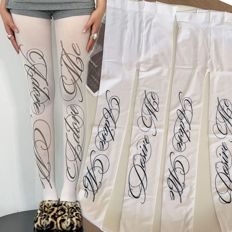 

Женские чулки-ботфорты с принтом в стиле 2000-х годов, готические, винтажные, в японском стиле, милые, кавайные, узкие, в стиле Лолита, панк-леггинсы