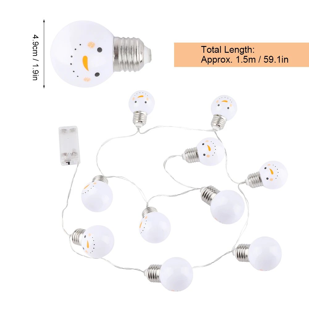 

Рождественская светодиодная гирлянда-нить 1.5М, 10 светодиодов, для декора сада и двора, теплый белый свет