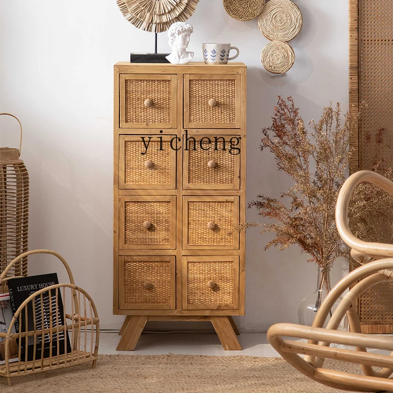 CZ B&B rattan storage cabinet snacks plastic clothing storage box sorting rack square chest cabinet