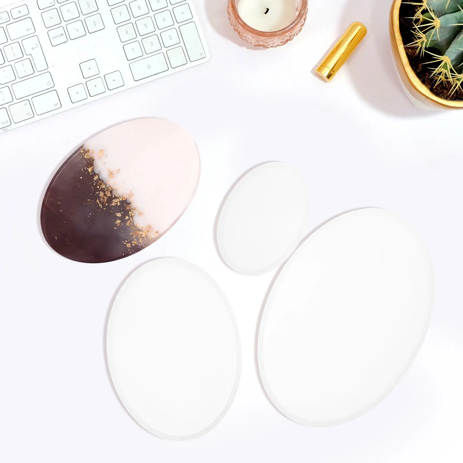 3Pcs Crystal Epoxy Mold DIY Silicone Mold for Desk Adornment Table Decoration Handmade Silicone DIY Tool for Home Decoration