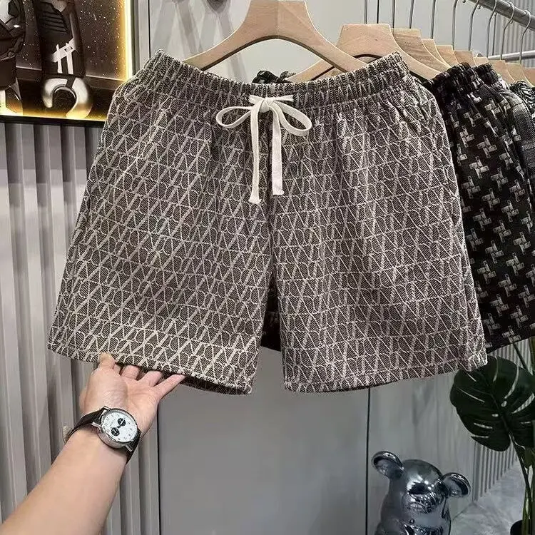 

Faionable Summer 2025 Men's ort Pants Printed Beach Casual Straight Leg Elastic Waist Youthful Energy Sle Che Pattern