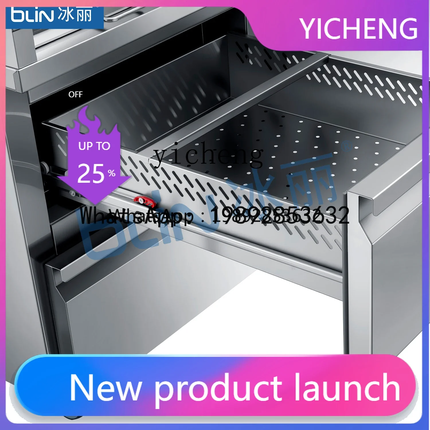 H23 Commercial Air-cooled Pizza Counter Dessert Display Cabinet Fruit Salad Counter Pizza Console Refrigerated Cabinet