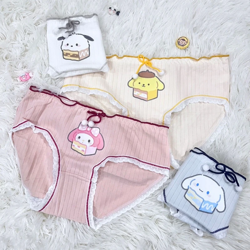 

Sanrio Kawaii Anime Panties Girl Heart Pompompurin My Melody Cinnamoroll Student Cartoon Cute Briefs Antibacterial Gift for Kids