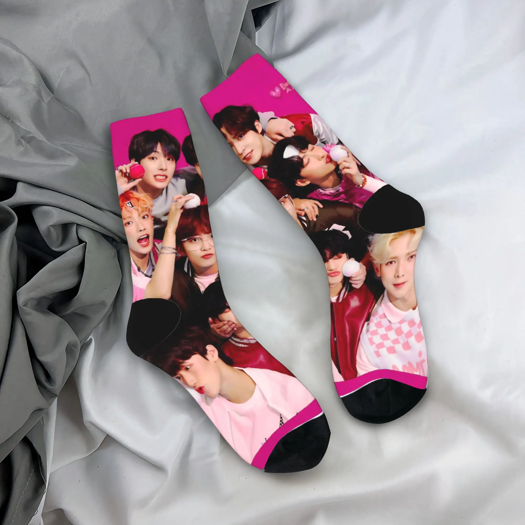 

Носки для пар Kpop A-AteezS, противоскользящие удобные носки, весенние повседневные уличные носки на заказ