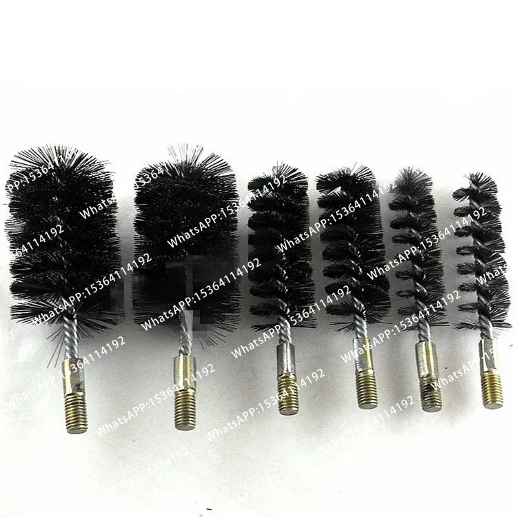 1Pc 55/60/65/70/75/80/85/90/100mm Diameter Steel Round Wire Tube Pipe Cleaning Rust Removal Brush Bristles 12mm Threaded