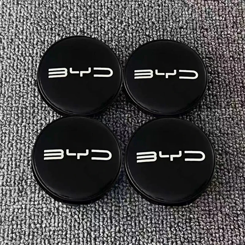 55/58/68mm 4Pcs BYD Logo Wheel Hub Center Caps For Atto 3 Seal Dolphin Han Tang Song Yuan Automobile Rim Replacement Accessories