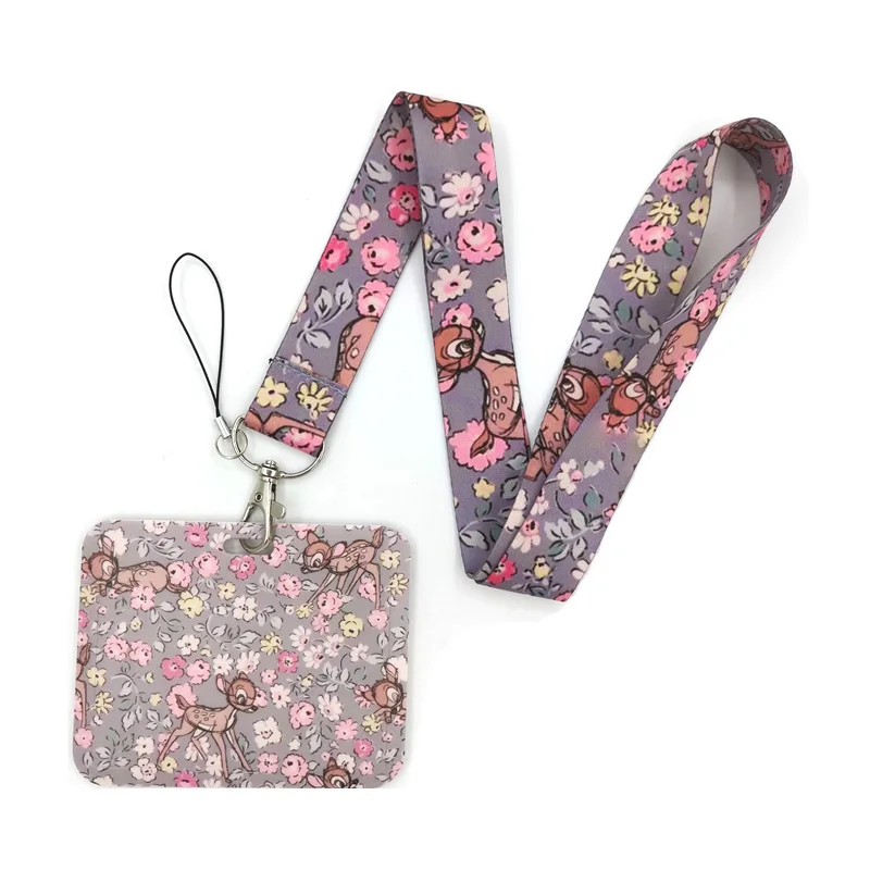 بامبي الغزلان الرقبة حزام اسهم معرف شارة بطاقة حامل المفاتيح الهاتف المحمول حزام هدية الشريط حزام قلادة