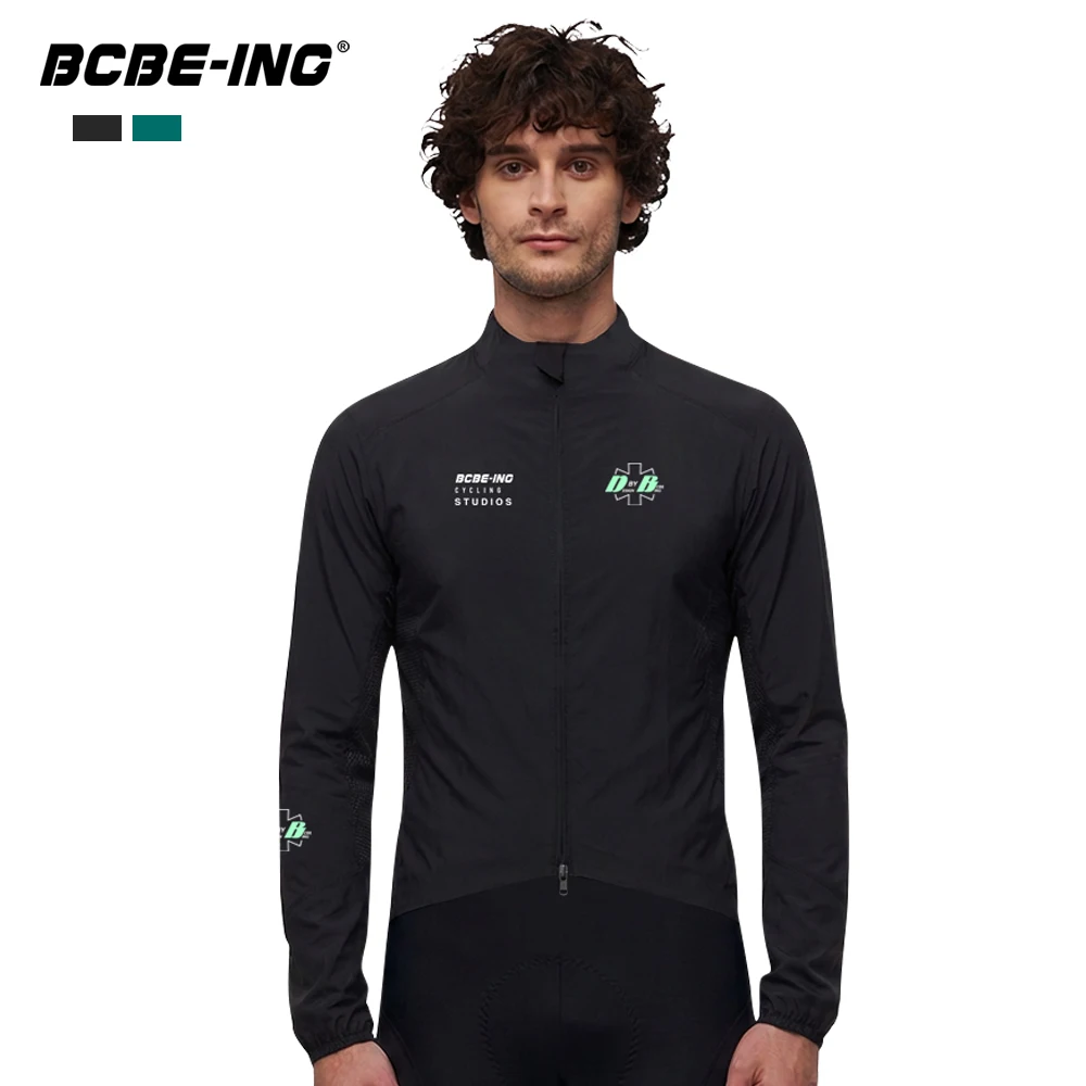 

BCBE-ING Cycling Jacket For Man Lightweight Breathable Quick Dry Waterproof Windbreaker Pro Bicycle Coat Slim fit Short Design