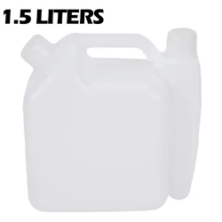 1.5L Litre 2-Stroke Petrol Fuel Oil Mixing Bottle Tank For Trimmer Chainsaw Plastic 1.5L White Mixing Bottle Chainsaw Tool Part