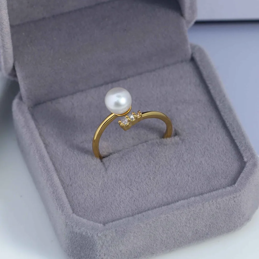 

5pcs Adjustable Gold Plated Pearl Ring Settings Findings & Accessories-for Jewelry Making Bulk Wholesale Craft Supplies 7-9mm