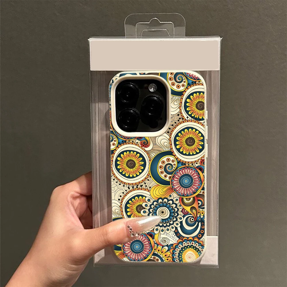 Vintage Floral Pattern Soft Case - Colorful Mandala Pattern Print Vintage Phone