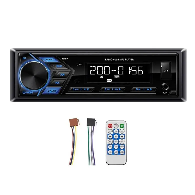 

NEW-Car MP3 Player 1 Din USB FM Radio Tuner With LED Segment Displays AUX Input USB Bluetooth Multimedia Auto Radio Player