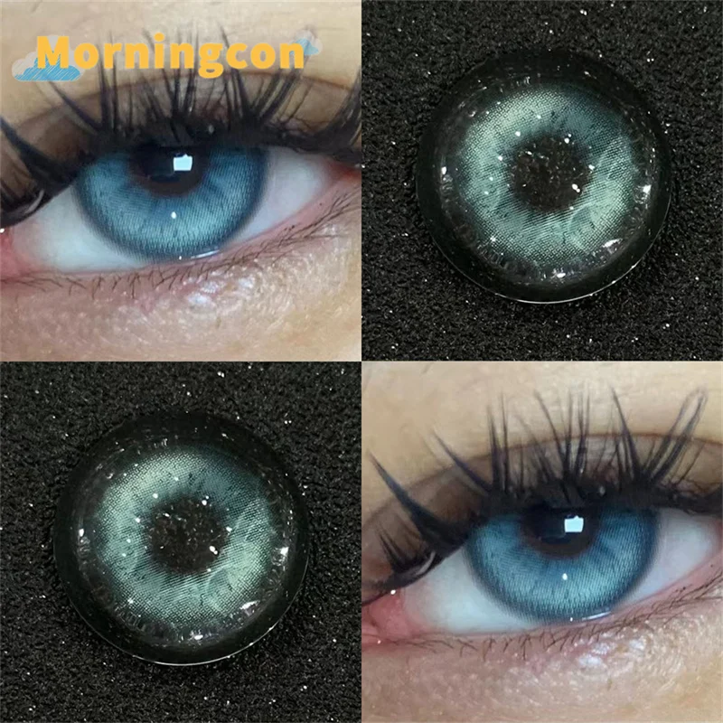 Lentes de contato coloridas azul natural 227 Azul Blue, anuais, para olhos grandes, lentes de contato para beleza dos olhos, lentes cosméticas.