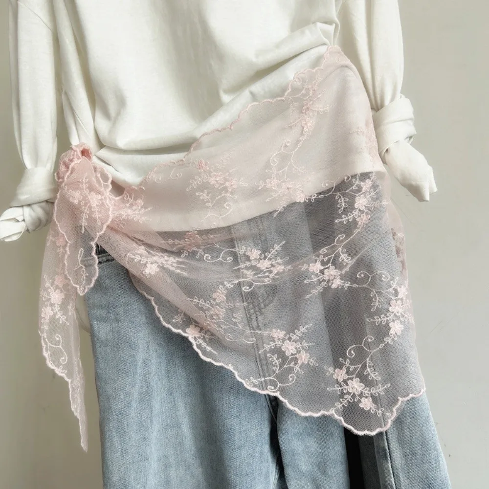 

Модный женский кружевной пояс с цветочной вышивкой в корейском стиле, универсальный декоративный пояс для юбок и брюк