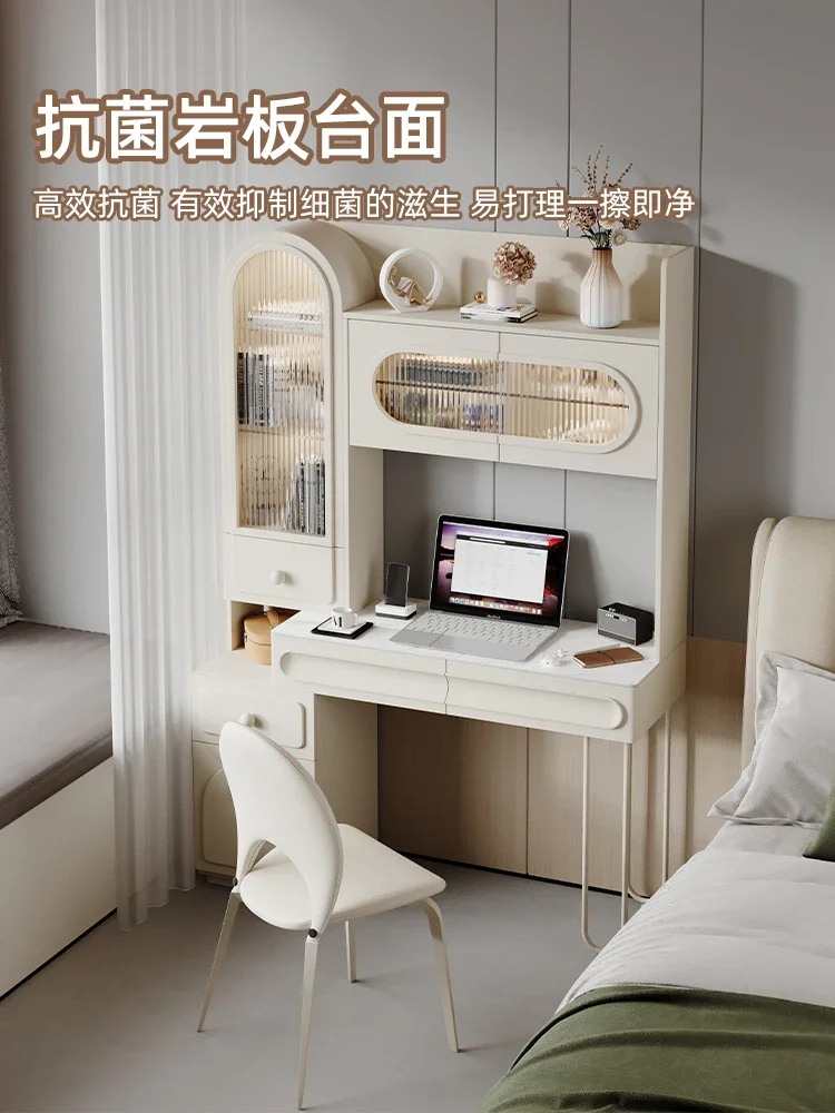 Desk Bookshelf Integrated Dressing Table Computer Desk Home Stone Plate Study Desk Bookcase