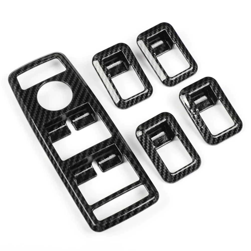 5Pcs Carbon Fiber Car Window Lift Button Frame Stickers For Mercedes Benz A B C E GLE GLA CLA GLK Class W176 W204 W212 W166 W218