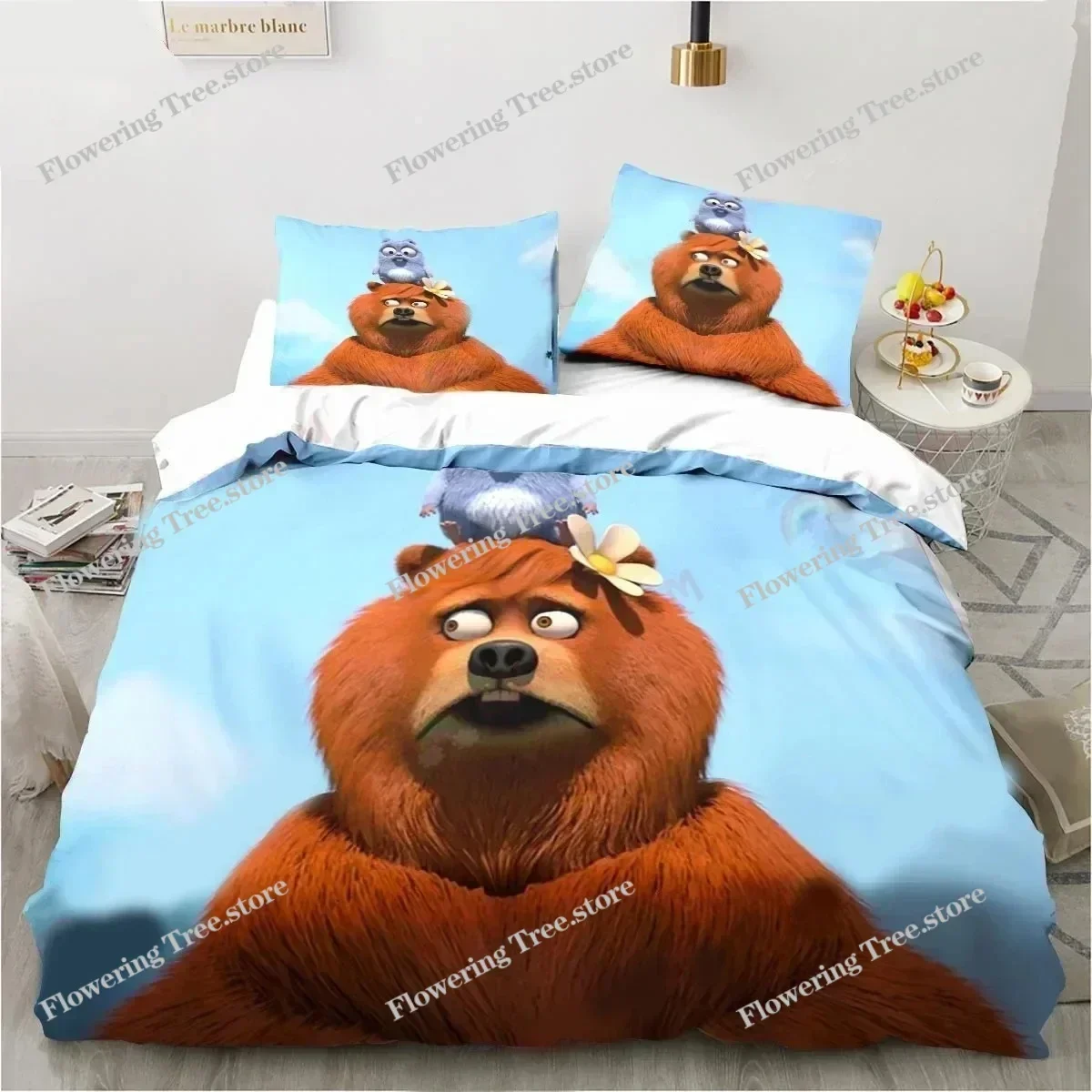 Cartoon Grizzy N Lemmings Bedding Set Duvet Cover Bed Set Quilt Cover Pillowcase Comforter king Queen Size Boys Adult029963 6