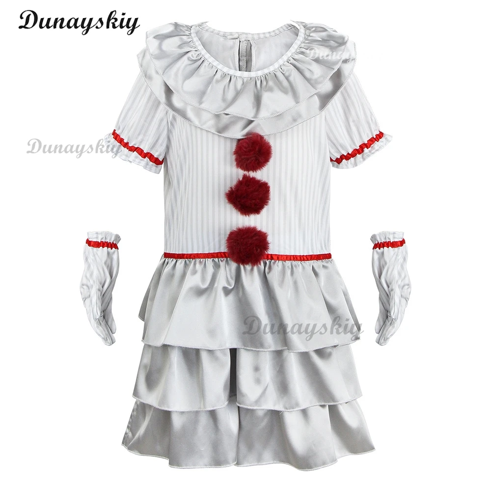 Костюм Pennywise для косплея на Хэллоуин, для мужчин, женщин, детей, мальчиков, девочек, Семейный комплект одежды в стиле Стивена и восстановления ночи, клоуна