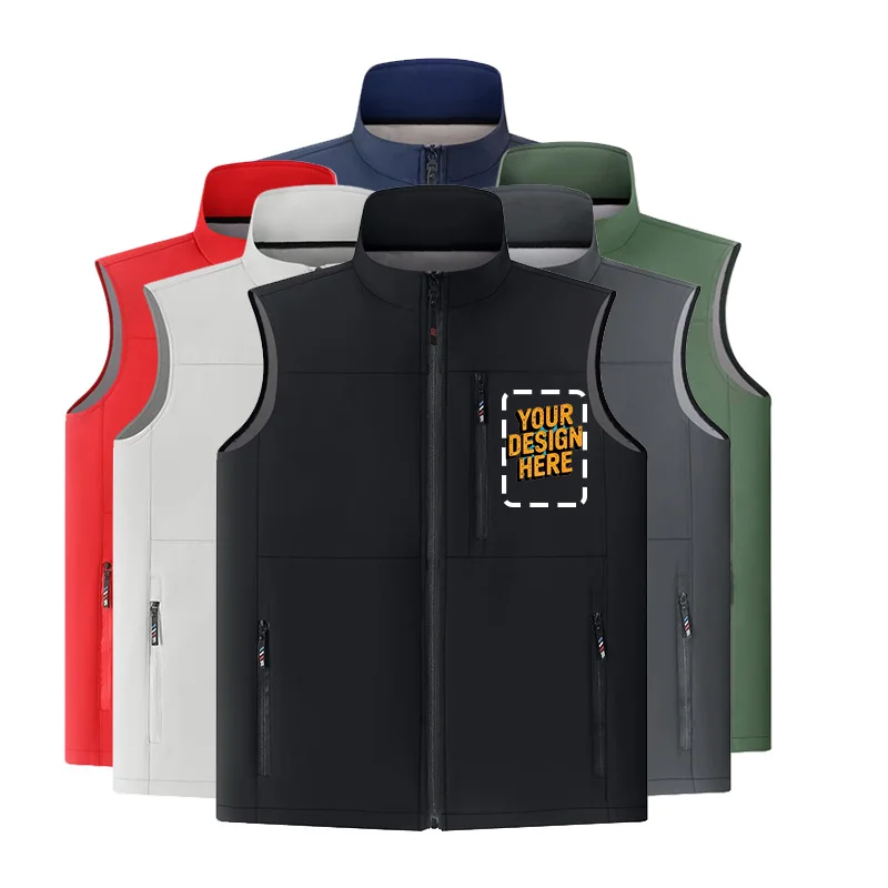 

Free Logo Printing Stand Collar Vest - 500g Lightweight Thermal Vest Double Yarn Shell with Windproof Body Warmer for Outdoor