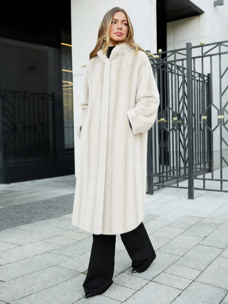 Women's Faux Mink Fur Coat, Long Length, Hooded & Non‑hooded 2‑Styles, Plus Size, Loose Casual Winter Warm Outerwear - view 3