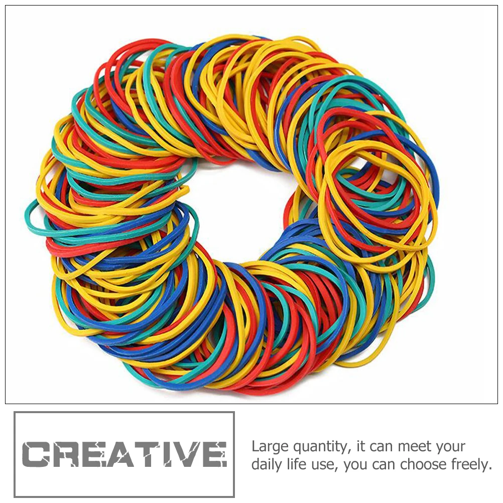 

1 set Colorful Rubber Bands Strong Thick Elastic Multi-Purpose Household Office Hair Fixing High Elasticity Wide for Home