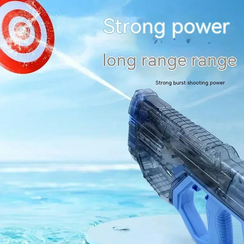 Pistola de agua eléctrica de juguete, pistola de agua automática de alta potencia con absorción de agua, pistola de agua, juguete de piscina de verano para niños, regalo