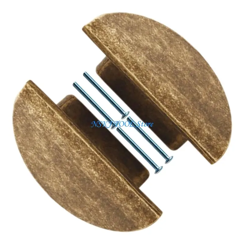 L8RC Antique Bronze Cupboard Hardware Semi Circular Pulls Metal Drawer Handles Set