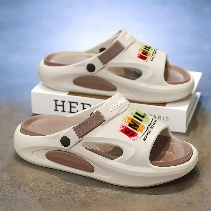 

Men One Word Dual Purpose Beach Sandals slippers Summer New Waterproof Non Slip Thick Sole Casual sports Sandals Slippers