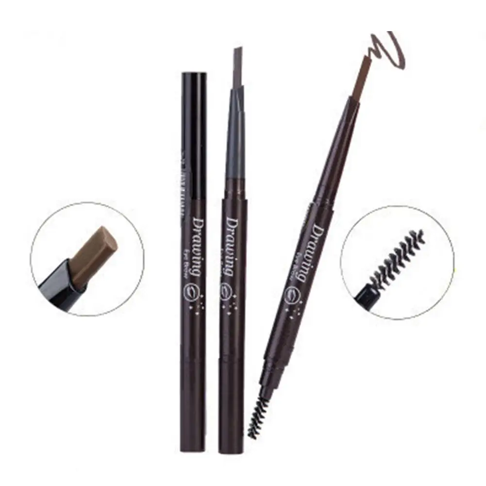 Light Brown Eyebrow Pencil Natural Waterproof Rotating Automatic Eyeliner Eye Brow Pencil With Brush Beauty Cosmetic Tool