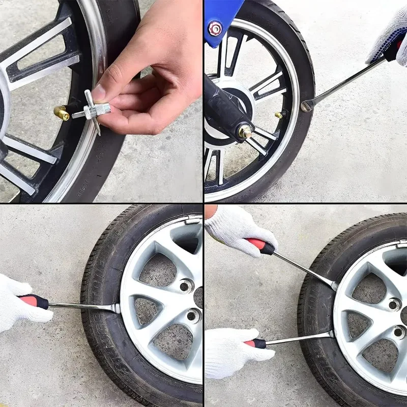Set di strumenti per il cambio dei pneumatici Kit leva cucchiaio in ferro per pneumatici per auto moto con protezione per cerchioni Strumenti di riparazione di emergenza