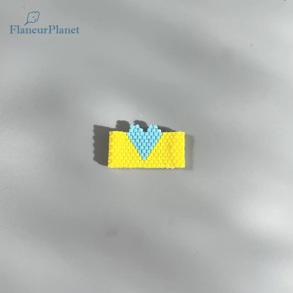 FlaneurPlanet High Quality Handmade Yellow Blue Ukraine Ring