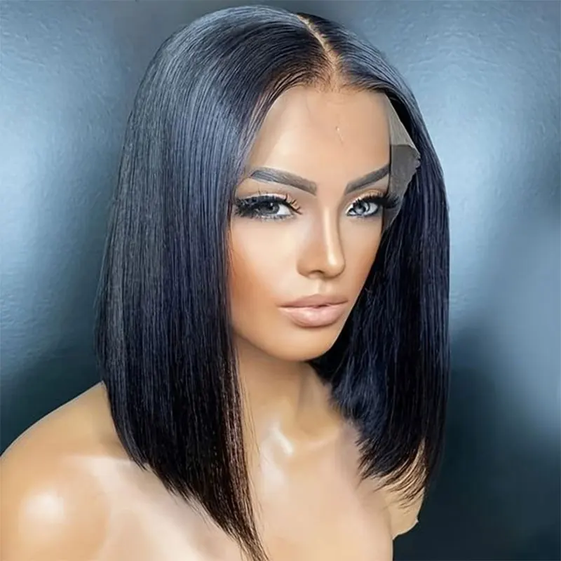 4x4 Bone Straight Lace Closure Wigs BOB Human Hair Wig for Women Lace Front Wigs Brazilian Remy Hair Perruque Cheveux Humains