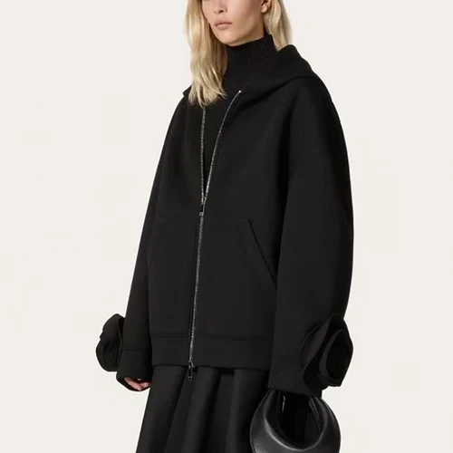 여성용 플리스 후드 재킷, 따뜻한 겨울 집업 코트, 클래식 단색 캐주얼 아우터, 포켓 패션 스트리트웨어 의류 