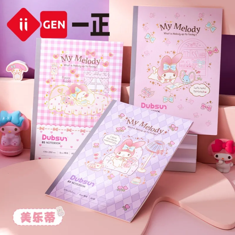 IIGEN Sanrio B5 Notebook Hello Kitty My Melody Anime Journal Diary Kawaii Sketchbook Student Planner Notepad Office Stationery