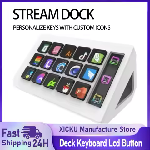 Visual Stream Deck Keyboard LCD Button 15 Keys Live Content Creation Controller Custom Button For Windows Macos Android Ios