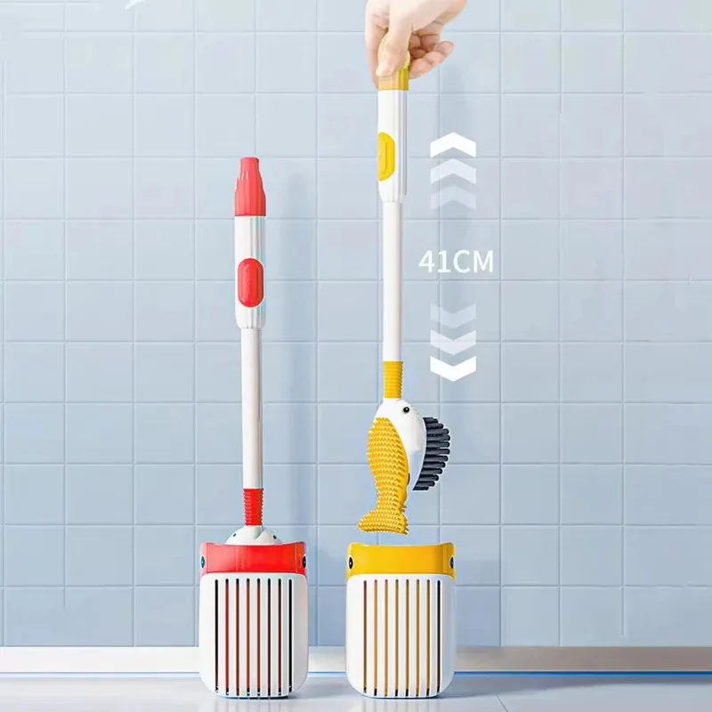 

Настенная щетка для унитаза Squirt Whale, силиконовая головка 360° ° Глубокая очистка, средство для очистки ванной комнаты с защитой от запаха