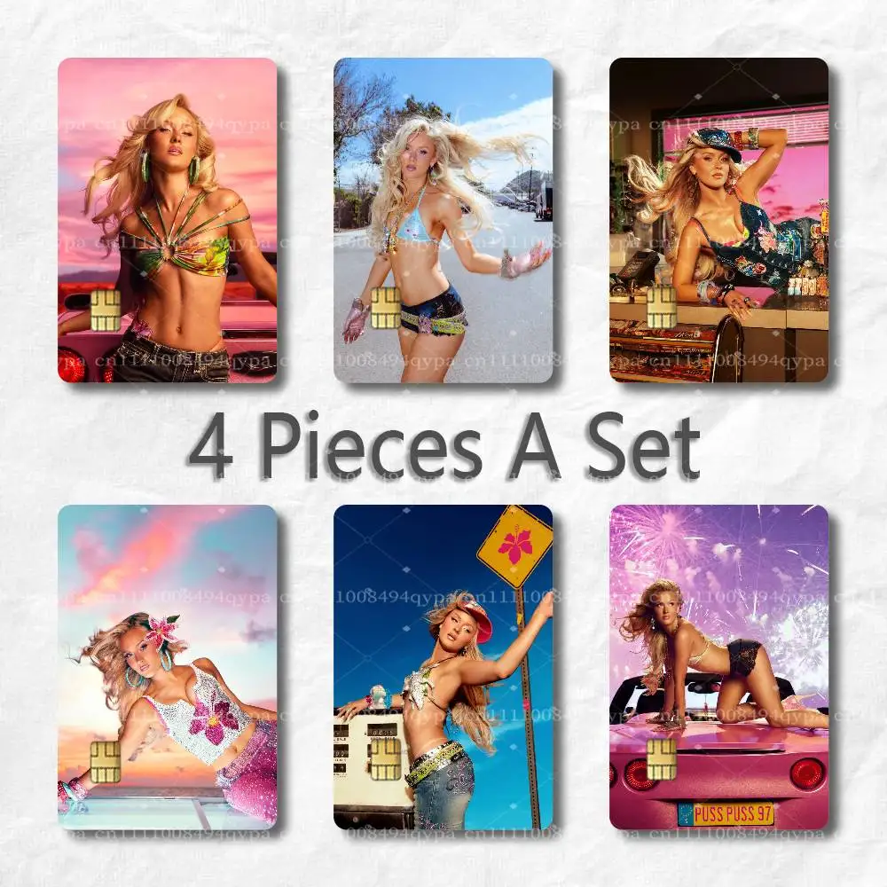 Z-Zara Larsson Midnight Sun Credit Card Skin Stickers Waterproof with Chip Cutout 4 Pack for Credit Debit Transportation Cards
