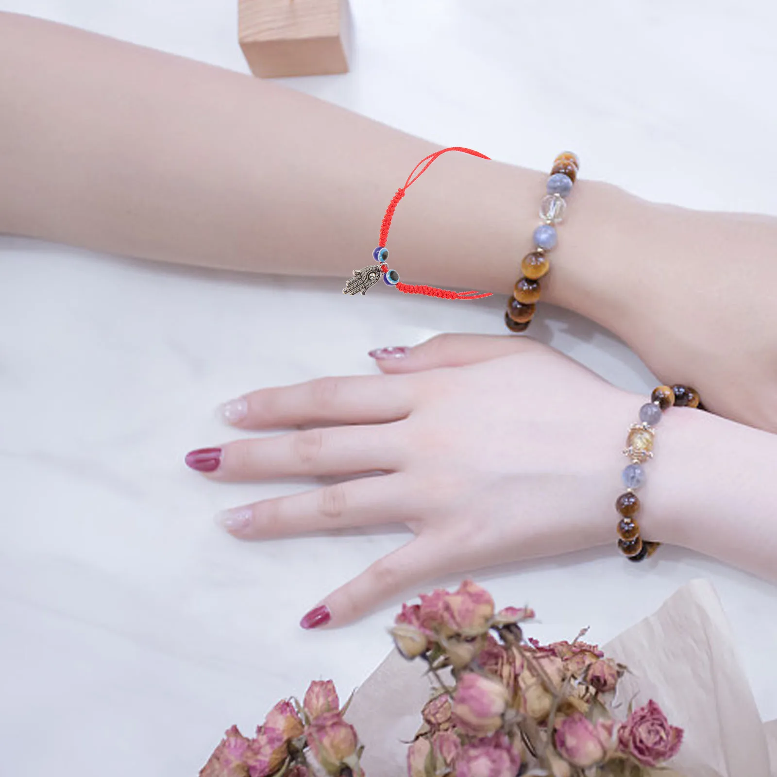 2 pezzi braccialetto malocchio braccialetto a corda misura regolabile uomo H occhi azzurri braccialetti malocchio per collana da uomo