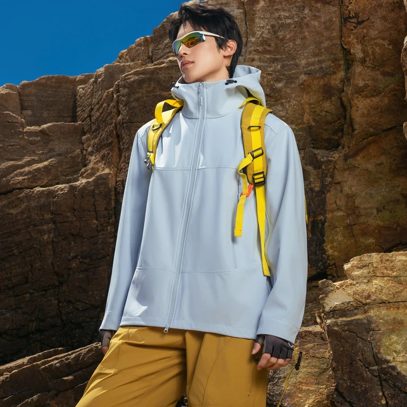 Men's Spring and Autumn Outdoor Sports Leisure Windproof Jacket Fashion Long Sleeve Three proof Thin Waterproof Breathable Coat