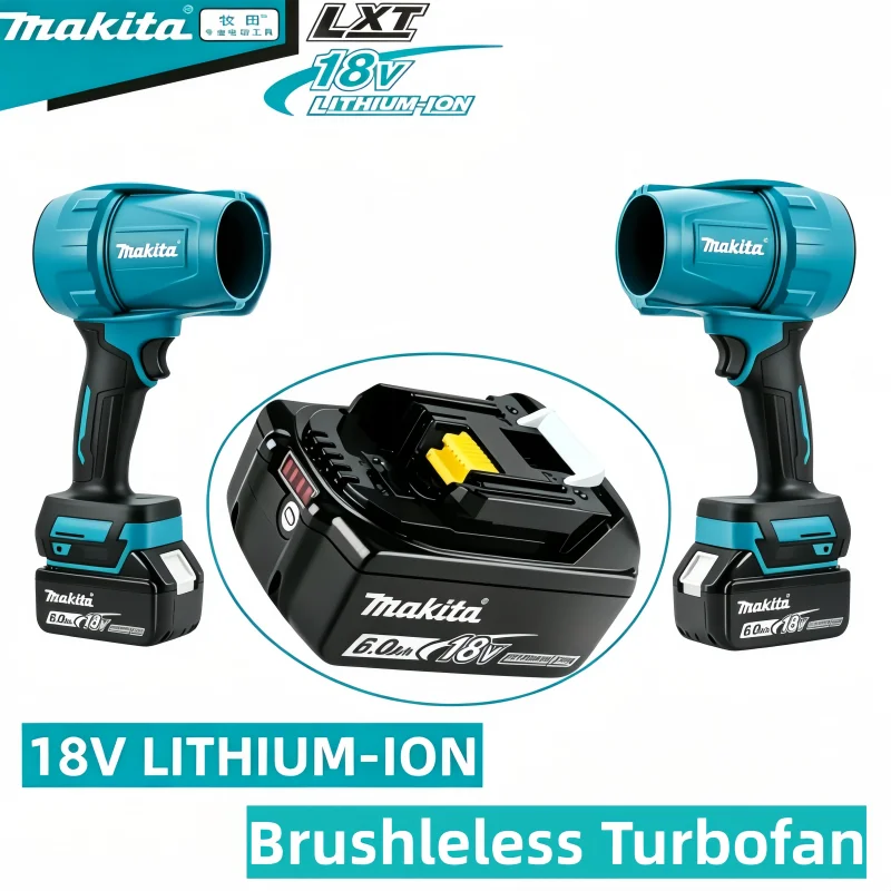

Genuine Makita 18V Battery,30000RPM Violent Blower, Electric Air Duster Turbo Wind Speed Rechargeable Cleaning Tool For Home Car