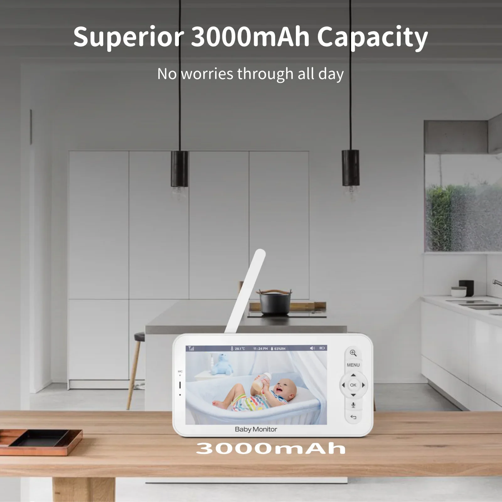 2 in1 Baby Monitor 5 inch Wireless WIFI Security Video Camera Mobile Remote Control HD LCD Screen Night Vision Voice Intercom