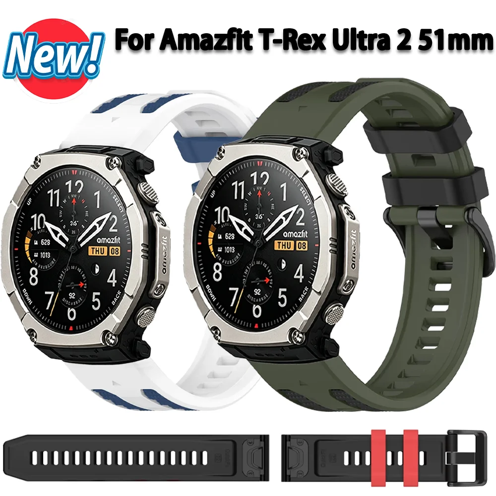 Quick Fit 22mm 26mm Silicone Strap for Amazfit T-Rex Ultra 2 51mm Comfortable Bracelet for Garmin Fenix 8 51/47mm Fenix 7/7X/E