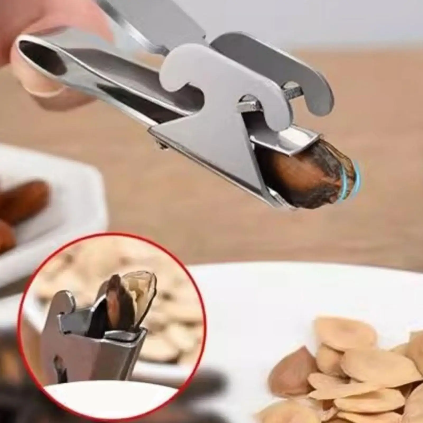 

2in1Sheller Nuts Opener Melons Seed Plier Clamp Pistachios Opener Sunflower Seeds Peeler Walnut Pine Cracker Kitchen Tools