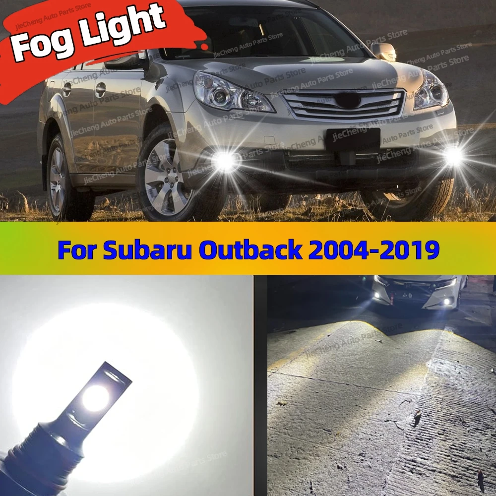 2pcs Car LED Front Fog Light Bulbs 6000K 25000LM Lamp For Subaru Outback 2004-2019 2008 2009 2010 2011 2012 2013 2014 2015 2016
