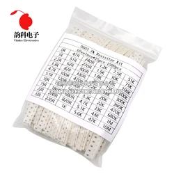 0603 0805 1206 SMD Resistor Kit Assorted Kit 1ohm-10M ohm 1% 60valuesX 25pcs=1500pcs Sample Bag