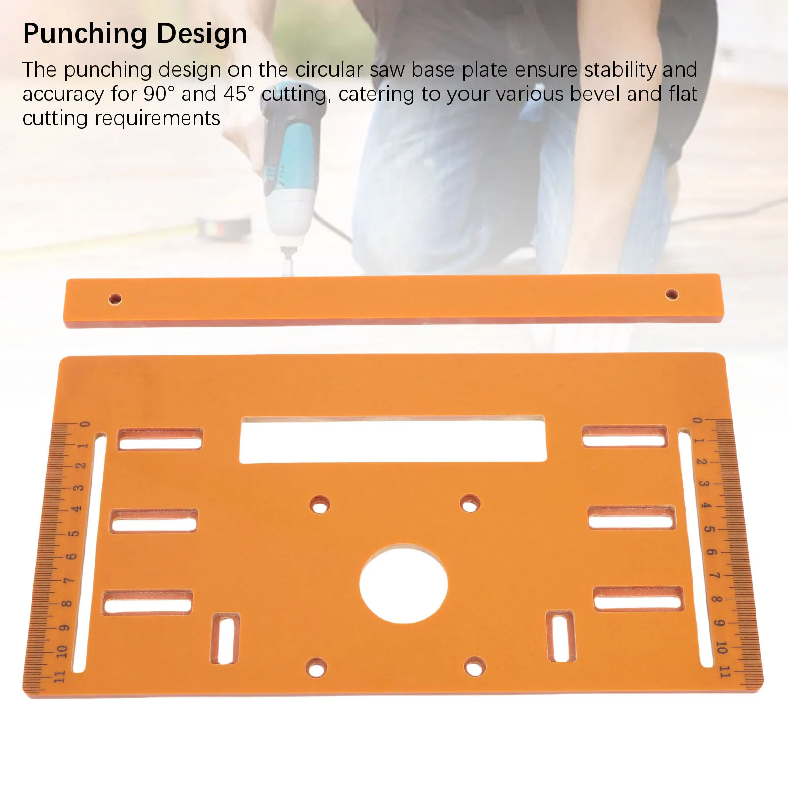 Cutting Machine Base Board 90° and 45° Cut Punching Design 28x15cm 0-9.5cm Range Circular Saw Base Plate for Woodworking Tasks